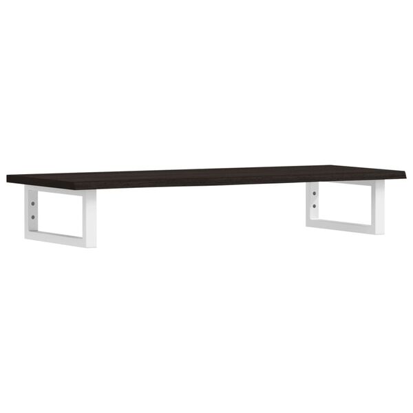 vidaXL Waschtischplatte mit Halterung Stahl und Massivholz Eiche