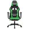 vidaXL Gaming-Stuhl mit Fußstütze Schwarz und Grün Kunstleder