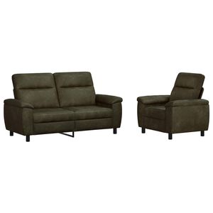 vidaXL Sofa-Set 2 pcs Olivegr&uuml;n Kunstwildleder