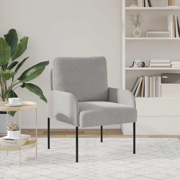 vidaXL Sofas mit Kissen 55cm Hellgrau Sperrholz