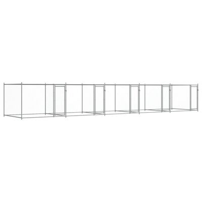 vidaXL Hundezwinger mit Türen Grau 10x2x1,5 m Verzinkter Stahl