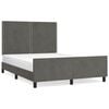 vidaXL Bettgestell ohne Matratze Dunkelgrau 140x190 cm Samt