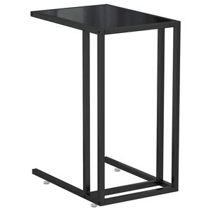 vidaXL Computer-Beistelltisch Schwarz 50x35x65 cm Hartglas