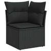 vidaXL Garten-Sofa-Set 8 pcs Schwarz Poly-Rattan und Stahl und Glas