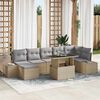 vidaXL Garten-Sofa-Set mit Speicher 8 pcs Beige Poly Rattan