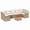 vidaXL Gartensofa-set mit Speicher 8 pcs Beige und Creme Poly-Rattan