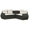 vidaXL Sofa Set 5 stk. Schwarz und Cremewei&szlig; Polyrattan und Stahl