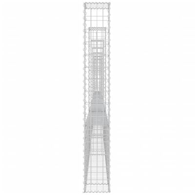vidaXL Gabionenkorb U-Form mit 7 Säulen Eisen 740x20x150 cm