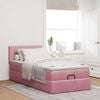 vidaXL Ottoman-Bett mit Matratze & LEDs Rosa 90x190 cm Samt