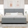 vidaXL Boxspringbett mit Matratze Hellgrau 200 x 200 cm Stoff