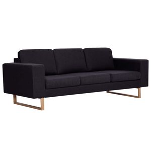 vidaXL 3-Sitzer-Sofa Stoff Schwarz
