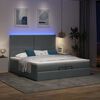 vidaXL Ottoman-Bett mit Matratzen & LEDs Dunkelgrau 200x200 cm Stoff