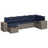 vidaXL 7-tlg. Garten-Sofagarnitur mit Kissen Grau Poly Rattan