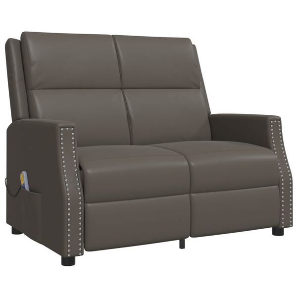 vidaXL 2-Sitzer Massagesessel Grau Kunstleder