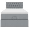 vidaXL Ottoman-Bett mit Matratze Hellgrau 90x200 cm Stoff