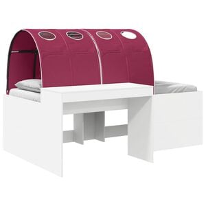 vidaXL Hochbett mit Schreibtisch f&uuml;r Kinder 3 Stk. Wei&szlig; und Rot