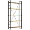 vidaXL B&uuml;cherregal 5 F&auml;cher 90x30x180 cm Altholz Massiv
