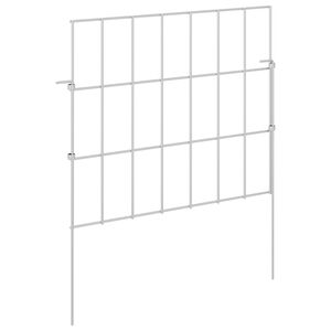 vidaXL Gartenzaun mit Pf&auml;hlen 48 stk. 35 x 30 cm Verzinkter Stahl