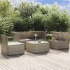 vidaXL 5-tlg. Garten-Lounge-Set mit Kissen Grau Poly Rattan