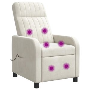 vidaXL Massage Relaxsessel Creme Samt (V)