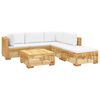 vidaXL 6-tlg. Garten-Lounge-Set mit Kissen Massivholz Teak