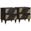 vidaXL Nachttisch 2 Stk. Schwarz 40 x 33 x 46 cm Massivholz Mango