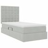 vidaXL Bett mit Stauraum und LED mit LED Hellgrau 90 x 200 cm Samt