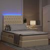 vidaXL Bett mit Stauraum und LED Creme 120 x 200 cm Polyester