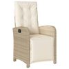 vidaXL 9-tlg. Garten-Essgruppe mit Kissen Beige Poly Rattan