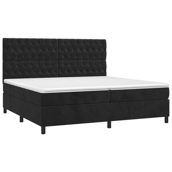 vidaXL Boxspringbett mit Matratze Schwarz 200x200 cm Samt