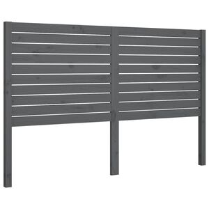 vidaXL Kopfteil Grau 126x4x100 cm Massivholz Kiefer