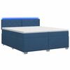vidaXL Boxspringbett mit Matratze und LED Blau 200 x 200 cm Stoff