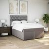 vidaXL Boxspringbett mit Matratze Taupe 140x200 cm Stoff