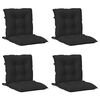 vidaXL Niedriglehner Stuhlkissen Set 4 stk. Polyester Melange Schwarz