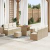 vidaXL Gartensofa-set mit Kissen 9 pcs Beige Poly-Rattan