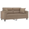 vidaXL 2-Sitzer-Sofa mit Zierkissen Cappuccino-Braun 140 cm Kunstleder