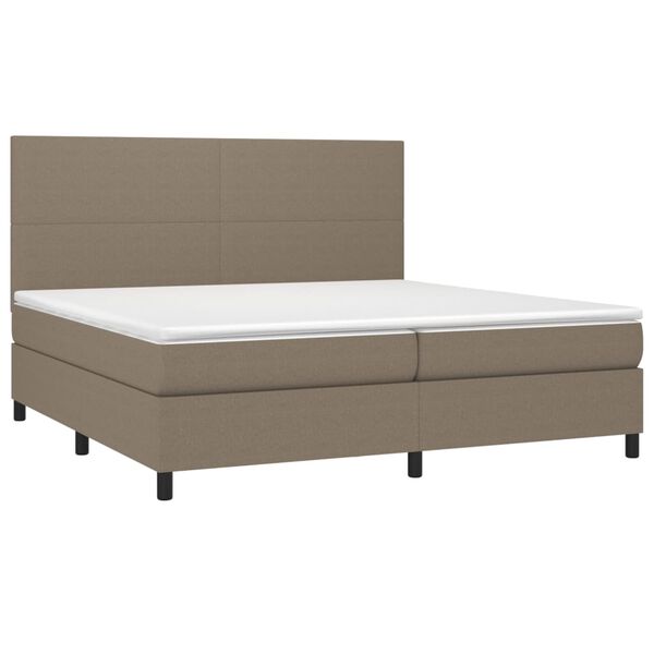 vidaXL Boxspringbett mit Matratze Taupe 200x200 cm Stoff