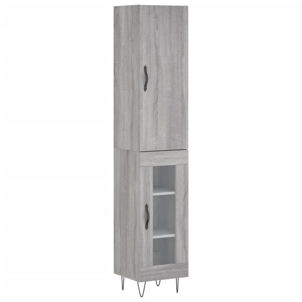 vidaXL Highboard Grau Sonoma 34,5x34x180 cm Holzwerkstoff