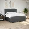vidaXL Boxspringbett mit Matratze Dunkelgrau 180x200 cm Stoff