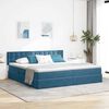 vidaXL Bett mit Stauraum und LED mit LED Dunkelblau 200 x 200 cm Samt