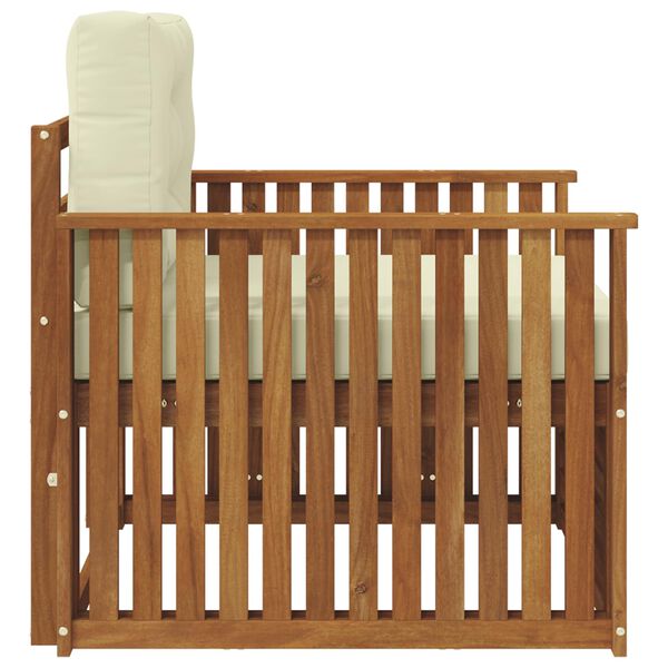 vidaXL Outdoor-Sofagarnitur Massives Akazienholz und Polyester Natur