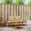 vidaXL Outdoor-Sofagarnitur mit Kissen 3 pcs Natur