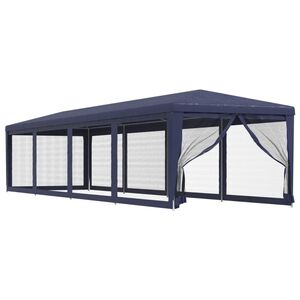 vidaXL Partyzelt mit 10 Mesh-Seitenw&auml;nden Blau 3x12 m HDPE