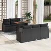 vidaXL Garten-Sofa-Set mit Kissen mit Kissen 7 pcs Schwarz und Braun