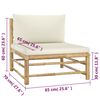 vidaXL 4-tlg. Garten-Lounge-Set mit Cremeweißen Kissen Bambus