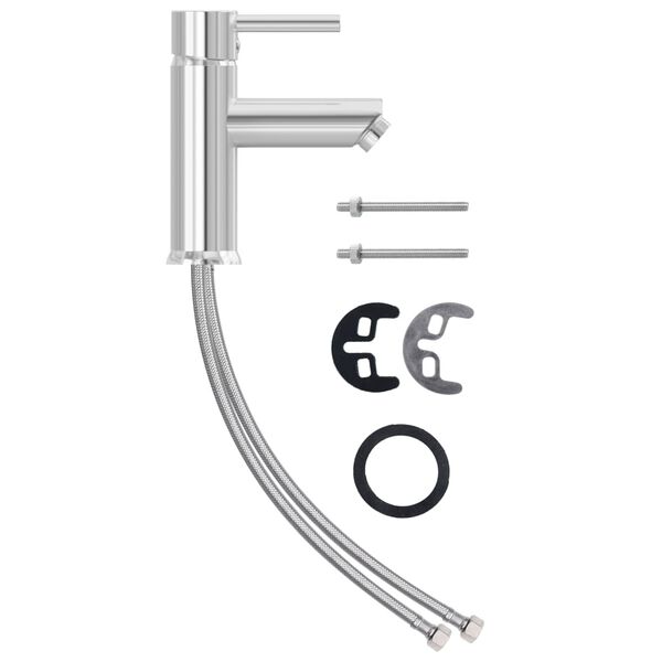 vidaXL Waschtischarmatur Verchromt 130x176 mm