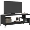 vidaXL TV-Schrank Schwarz 102x40x41 cm Holzwerkstoff und Stahl