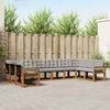 vidaXL Outdoor-Sofagarnitur mit Kissen 10 pcs Nat&uuml;rlich und Hellgrau