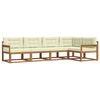 vidaXL Outdoor-Sofagarnitur mit Kissen 5 pcs Natur und Creme