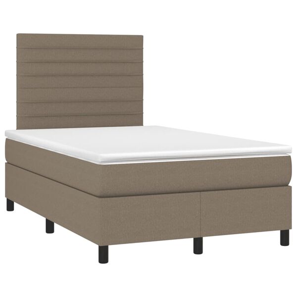 vidaXL Boxspringbett mit Matratze Taupe 120x190 cm Stoff